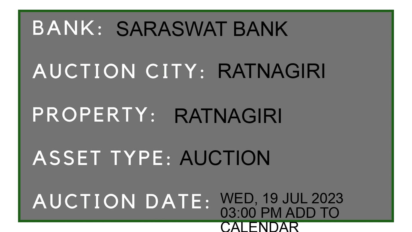 Auction Bank India - ID No: 153910 - Saraswat Bank Auction of Saraswat Bank