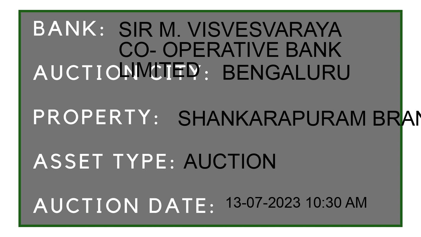 Auction Bank India - ID No: 154000 - Sir M. Visvesvaraya Co- operative bank limited Auction of Sir M. Visvesvaraya Co- operative bank limited Auctions for Plot in Hanumanthanagar, Bengaluru