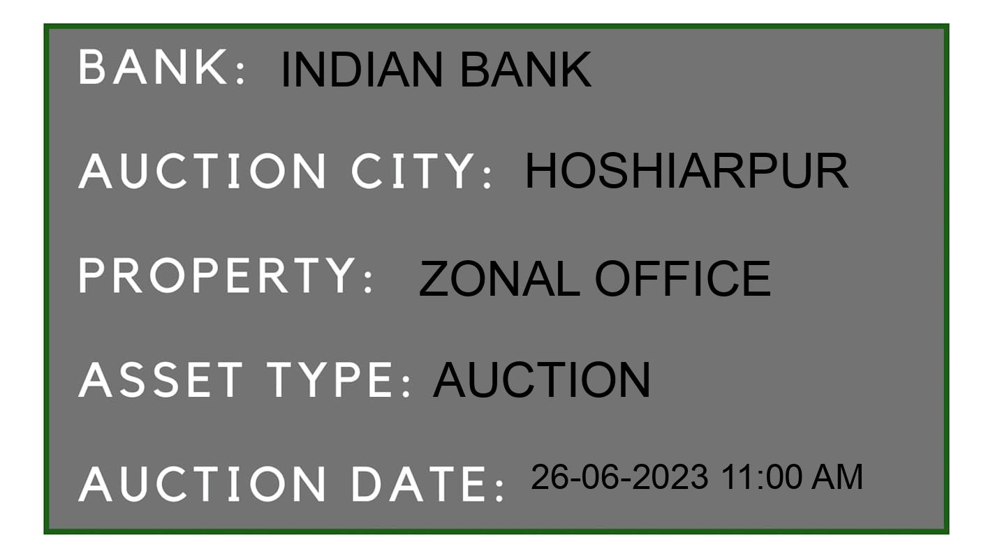 Auction Bank India - ID No: 154368 - Indian Bank Auction of Indian Bank Auctions for Plot in Hoshiarpur, Hoshiarpur