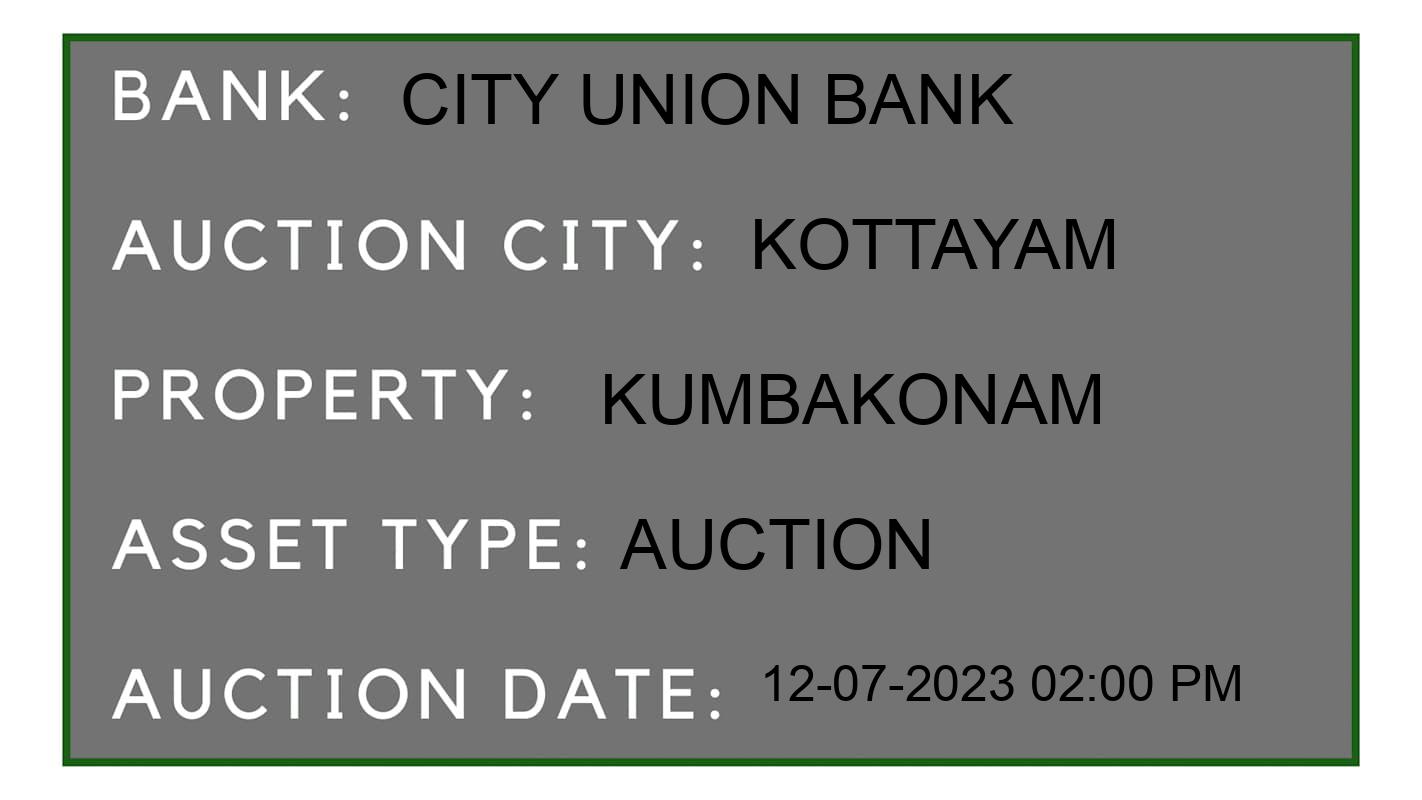 Auction Bank India - ID No: 154483 - City Union Bank Auction of City Union Bank Auctions for Land in Kottayam, Kottayam
