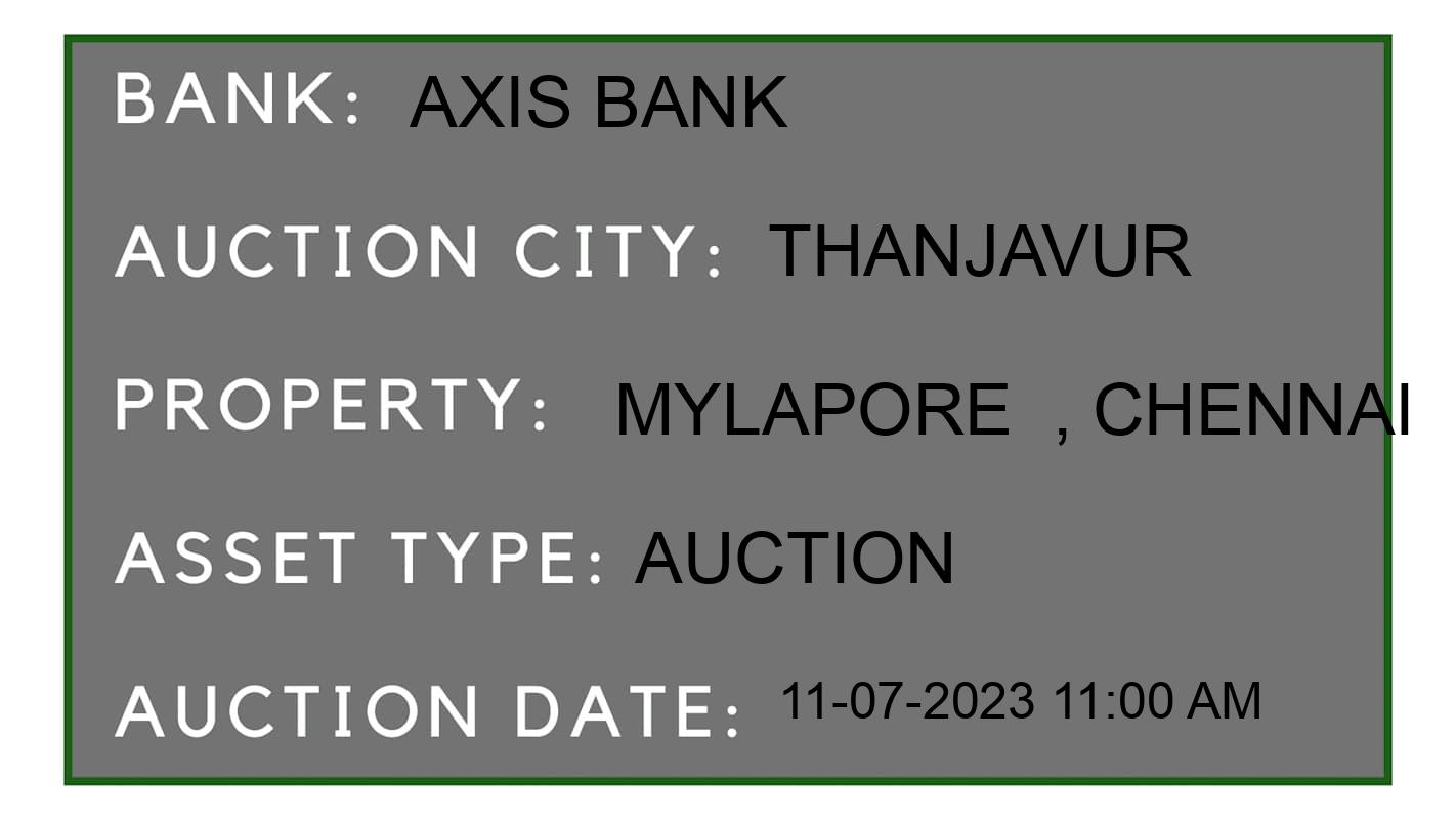 Auction Bank India - ID No: 154621 - Axis Bank Auction of Axis Bank Auctions for Plot in Thanjavur Taluk, Thanjavur