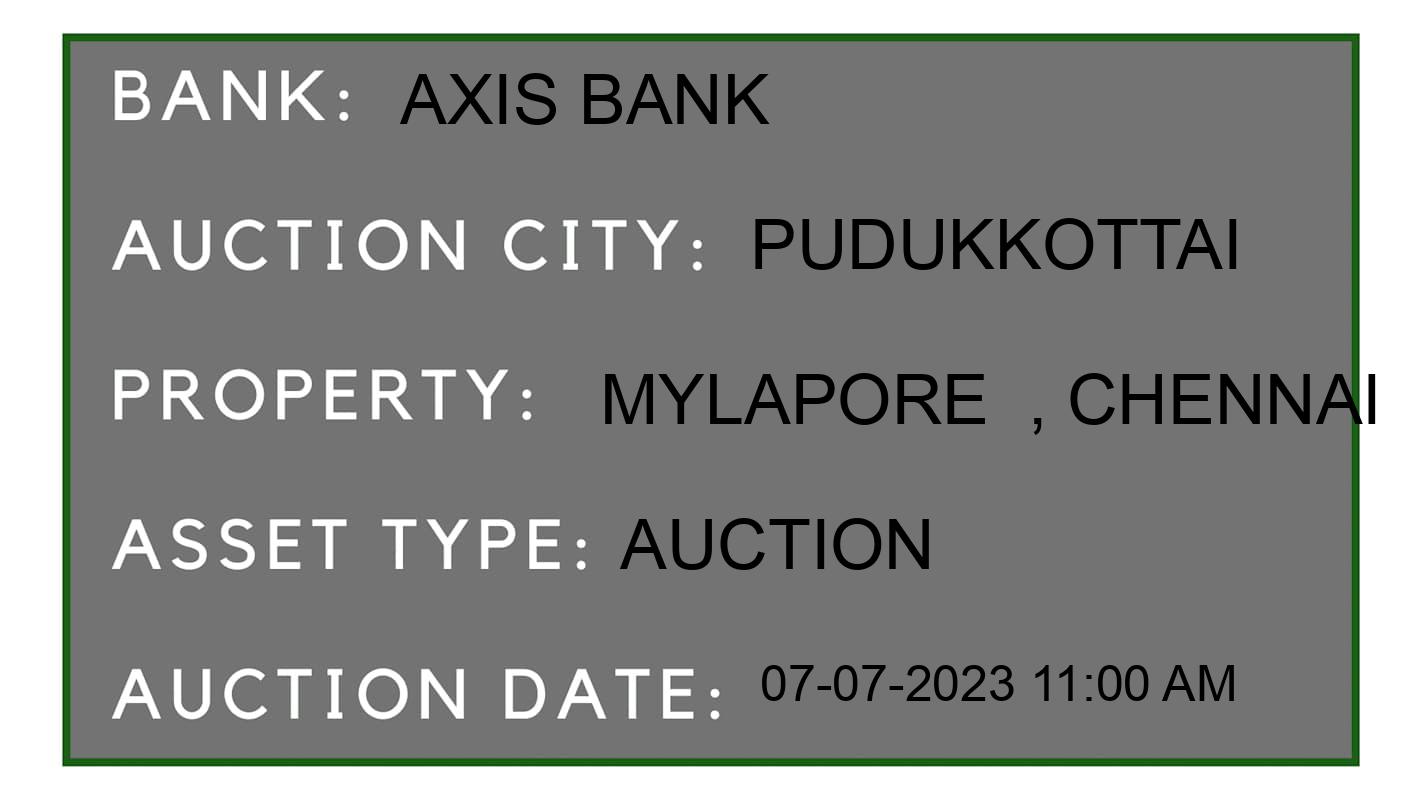 Auction Bank India - ID No: 154623 - Axis Bank Auction of Axis Bank Auctions for Residential Flat in Illupur, Pudukkottai