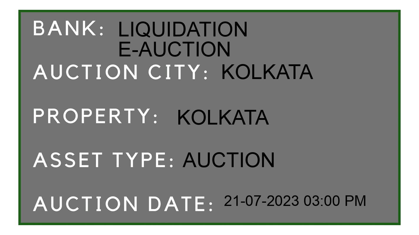 Auction Bank India - ID No: 154634 - Liquidation E-Auction Auction of Liquidation E-Auction Auctions for Plant & Machinery in Kolkata, Kolkata