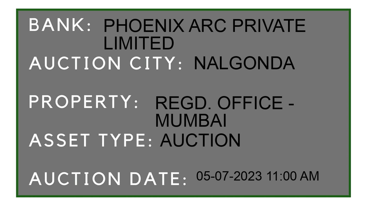 Auction Bank India - ID No: 154649 - Phoenix ARC Private Limited Auction of Phoenix ARC Private Limited Auctions for Land And Building in Nalgonda, Nalgonda