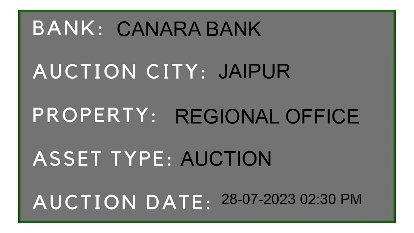 Auction Bank India - ID No: 154663 - Canara Bank Auction of Canara Bank Auctions for Land And Building in Ajmer Road, Jaipur