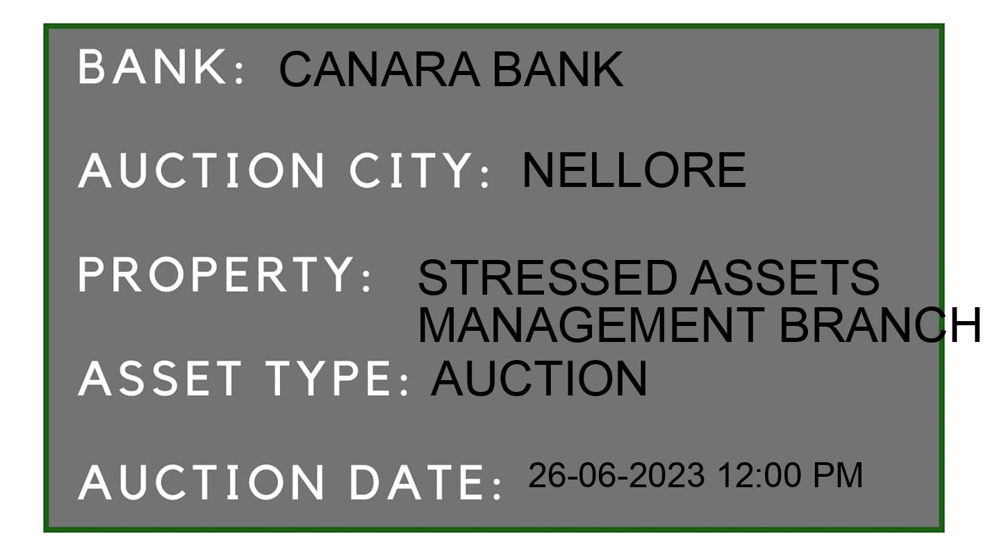 Auction Bank India - ID No: 154681 - Canara Bank Auction of Canara Bank Auctions for Residential Land And Building in Nellore, Nellore