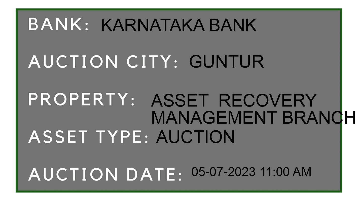 Auction Bank India - ID No: 154710 - Karnataka Bank Auction of Karnataka Bank Auctions for Residential Land And Building in Perecharla, Guntur