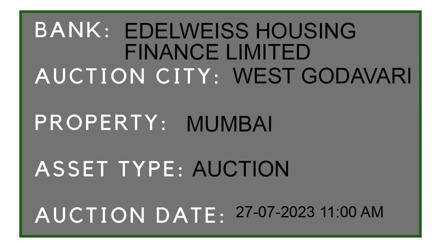 Auction Bank India - ID No: 154714 - Edelweiss Housing Finance Limited Auction of Edelweiss Housing Finance Limited Auctions for Plot in Tadepalligudem, West Godavari