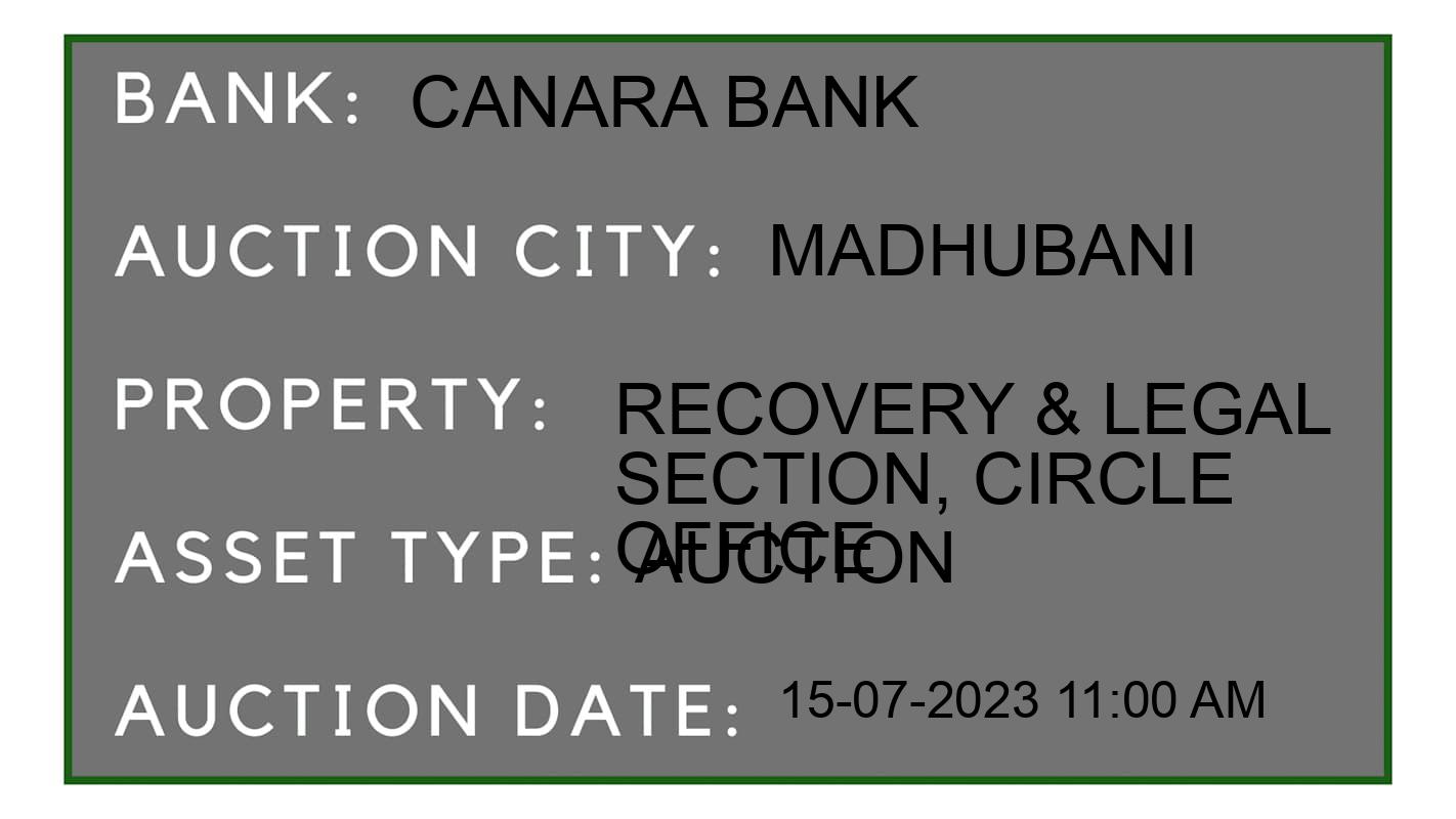 Auction Bank India - ID No: 154774 - Canara Bank Auction of Canara Bank Auctions for Plot in Madhubani, Madhubani