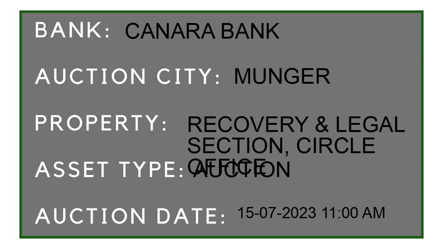 Auction Bank India - ID No: 154784 - Canara Bank Auction of Canara Bank Auctions for Plot in Munger, Munger