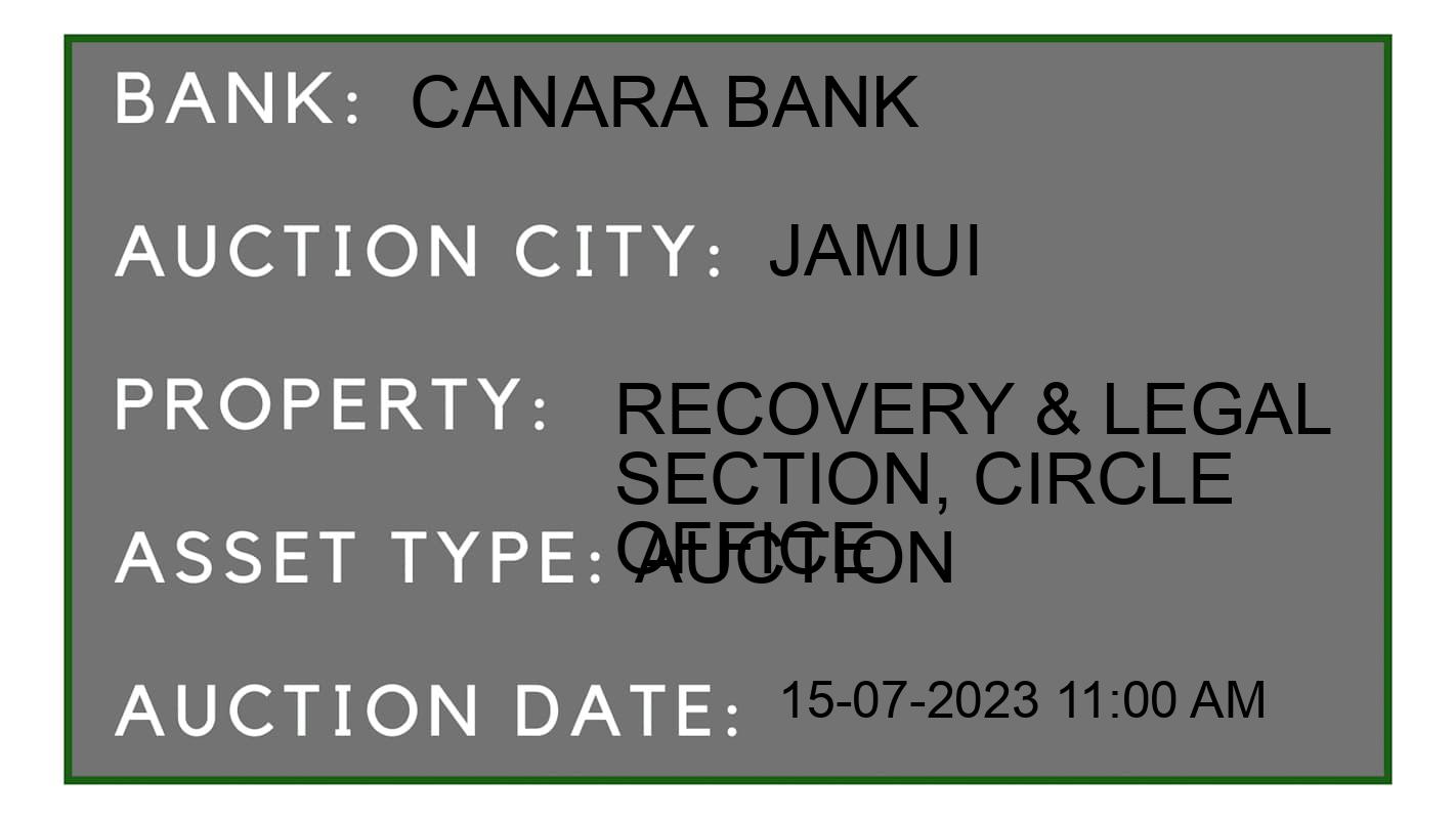 Auction Bank India - ID No: 154797 - Canara Bank Auction of Canara Bank Auctions for Land And Building in Jamui, Jamui