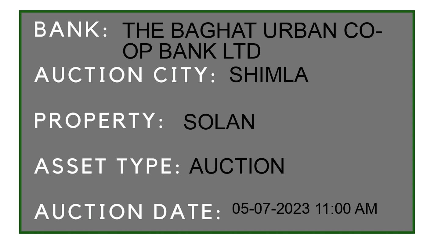 Auction Bank India - ID No: 155011 - The Baghat Urban Co-Op Bank Ltd Auction of The Baghat Urban Co-Op Bank Ltd Auctions for Land And Building in Shimla, Shimla