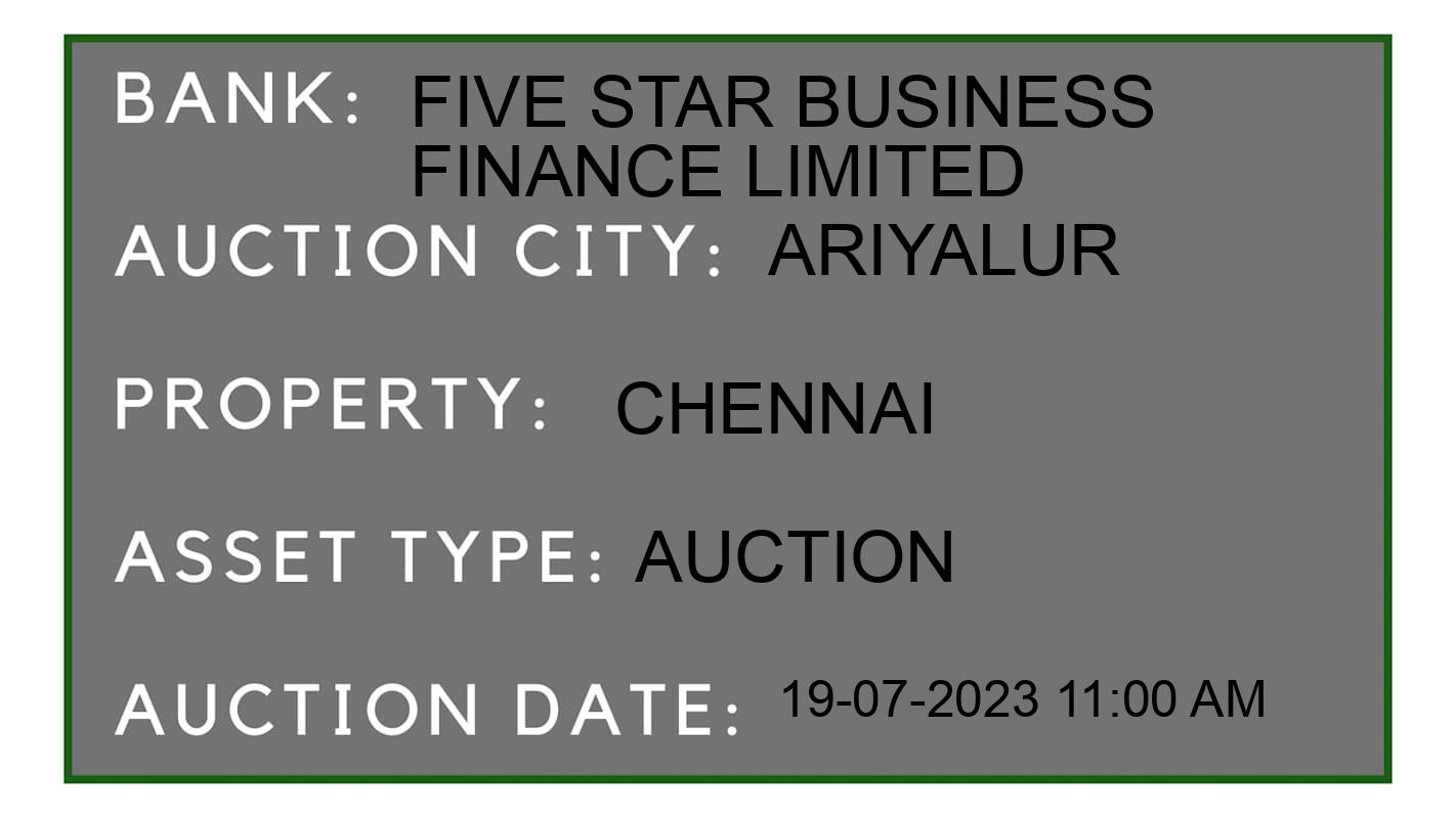 Auction Bank India - ID No: 155277 - Five Star Business Finance Limited Auction of Five Star Business Finance Limited Auctions for Land And Building in Ariyalur, Ariyalur