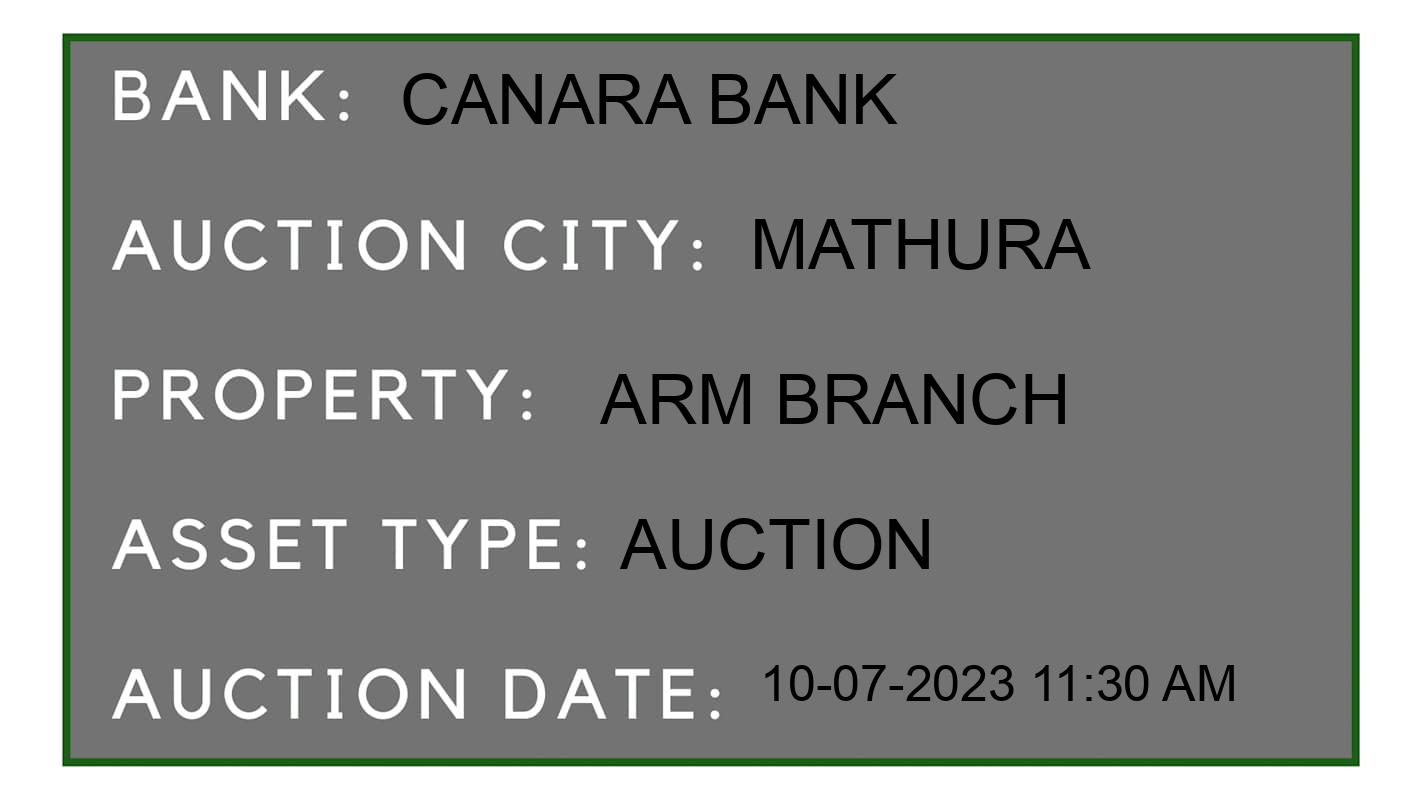 Auction Bank India - ID No: 155315 - Canara Bank Auction of Canara Bank Auctions for Land And Building in Mathura, Mathura