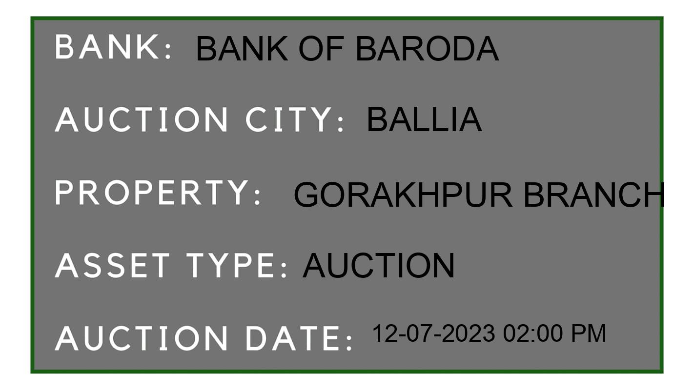 Auction Bank India - ID No: 155331 - Bank of Baroda Auction of Bank of Baroda Auctions for Plot in Ballia , Ballia