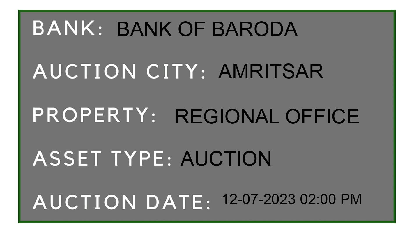 Auction Bank India - ID No: 155352 - Bank of Baroda Auction of Bank of Baroda Auctions for Land And Building in Majitha Road, Amritsar