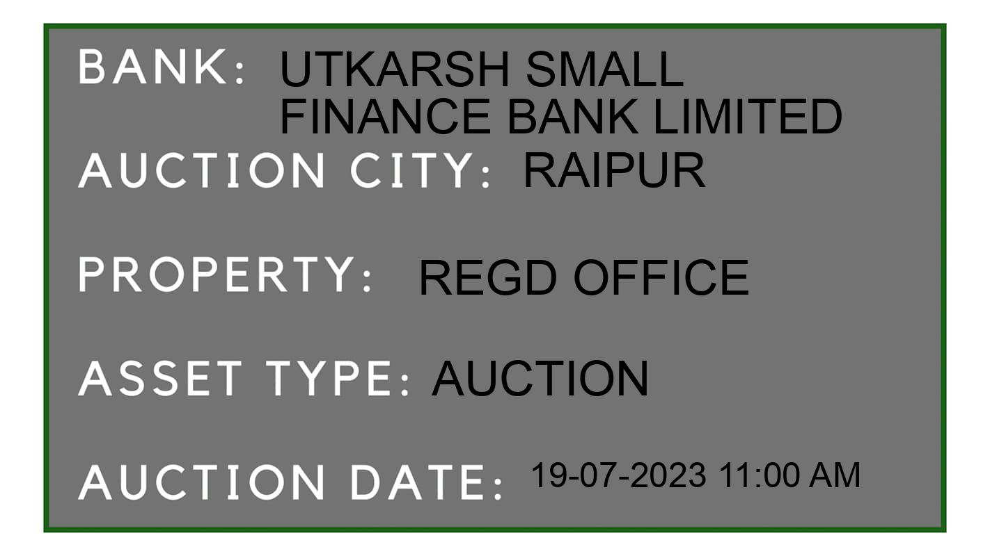 Auction Bank India - ID No: 155361 - Utkarsh Small Finance Bank Limited Auction of Utkarsh Small Finance Bank Limited Auctions for House in Bharatpur, Chhattisgarh, Raipur