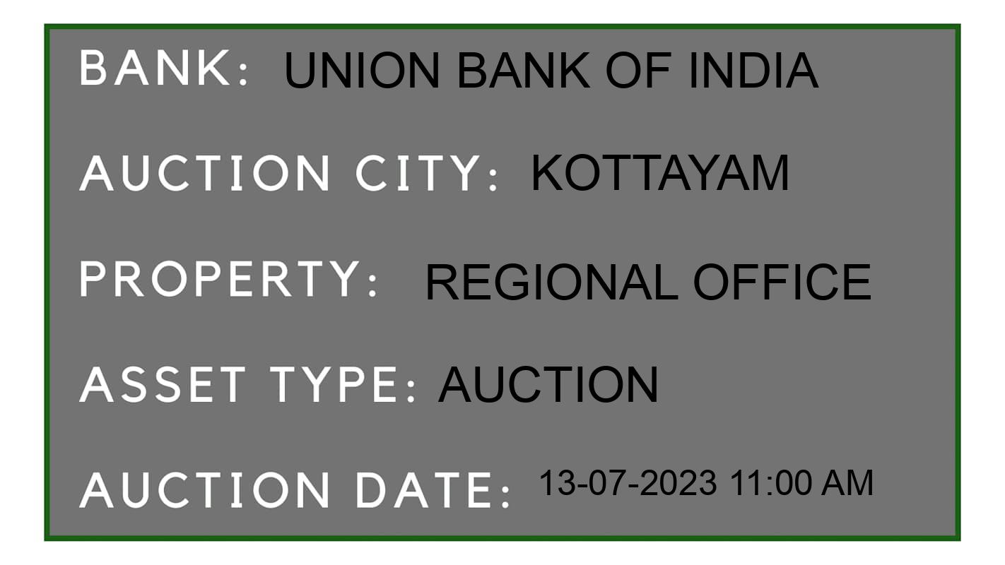 Auction Bank India - ID No: 155409 - Union Bank of India Auction of Union Bank of India Auctions for Plot in Kottayam, Kottayam