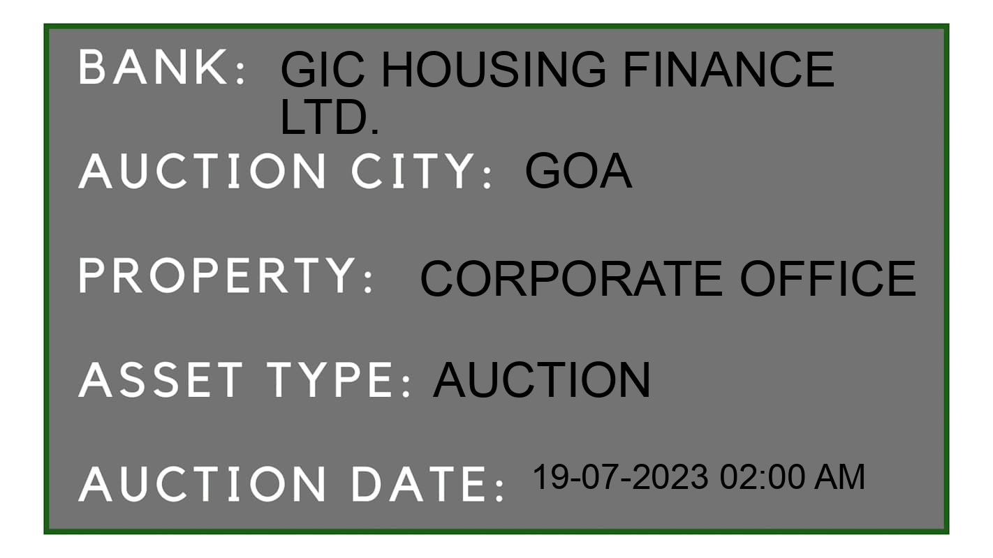 Auction Bank India - ID No: 155536 - GIC Housing Finance Ltd. Auction of GIC Housing Finance Ltd. Auctions for Residential Flat in Mormugao, Goa