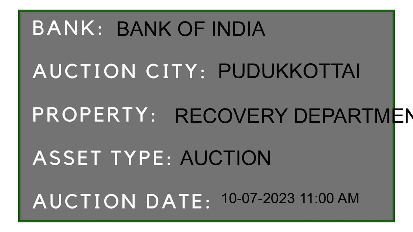Auction Bank India - ID No: 155616 - Bank of India Auction of Bank of India Auctions for Land And Building in Alangudi, Pudukkottai