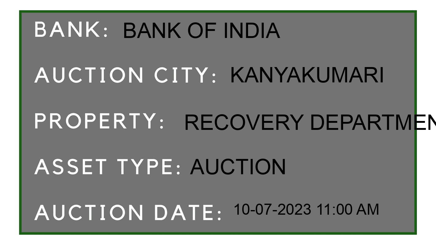 Auction Bank India - ID No: 155618 - Bank of India Auction of Bank of India Auctions for Residential Land And Building in Vilavancode, Kanyakumari