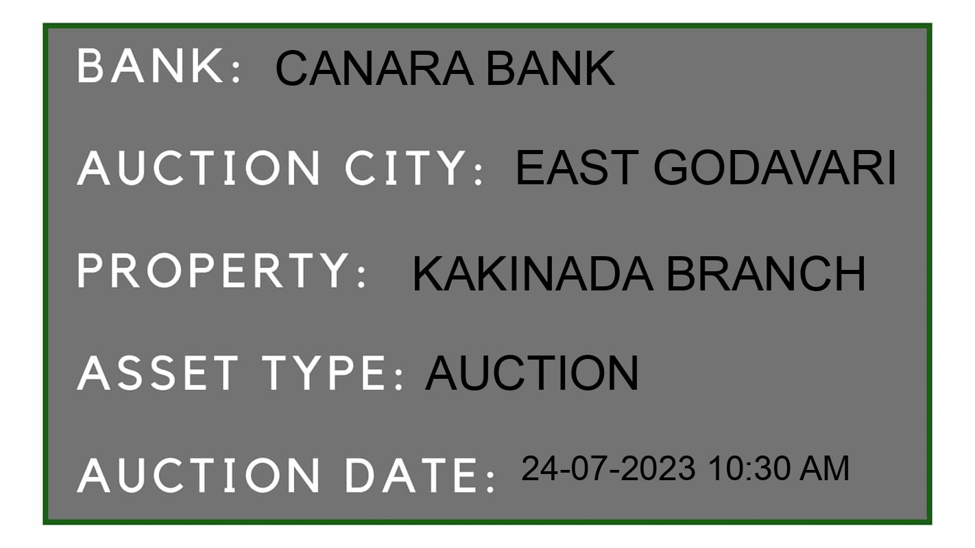 Auction Bank India - ID No: 155654 - Canara Bank Auction of Canara Bank Auctions for Land And Building in Rajahmundry, East Godavari