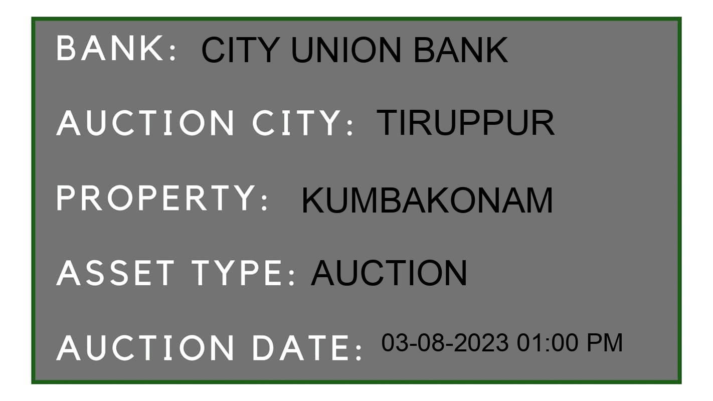 Auction Bank India - ID No: 156231 - City Union Bank Auction of City Union Bank Auctions for Plot in Tiruppur, Tiruppur