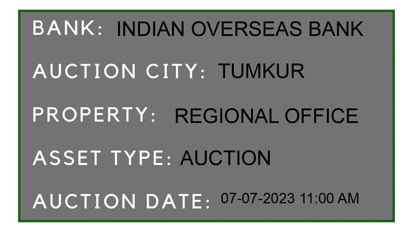 Auction Bank India - ID No: 156254 - Indian Overseas Bank Auction of Indian Overseas Bank Auctions for Plot in Tumkur, Tumkur