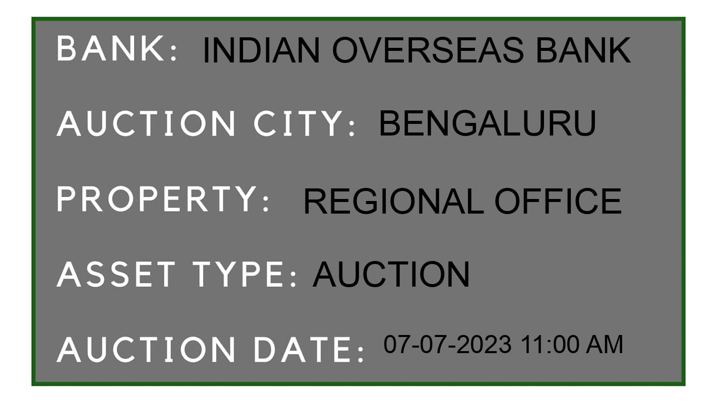 Auction Bank India - ID No: 156257 - Indian Overseas Bank Auction of Indian Overseas Bank Auctions for Land in Kasaba Hobli, Bengaluru