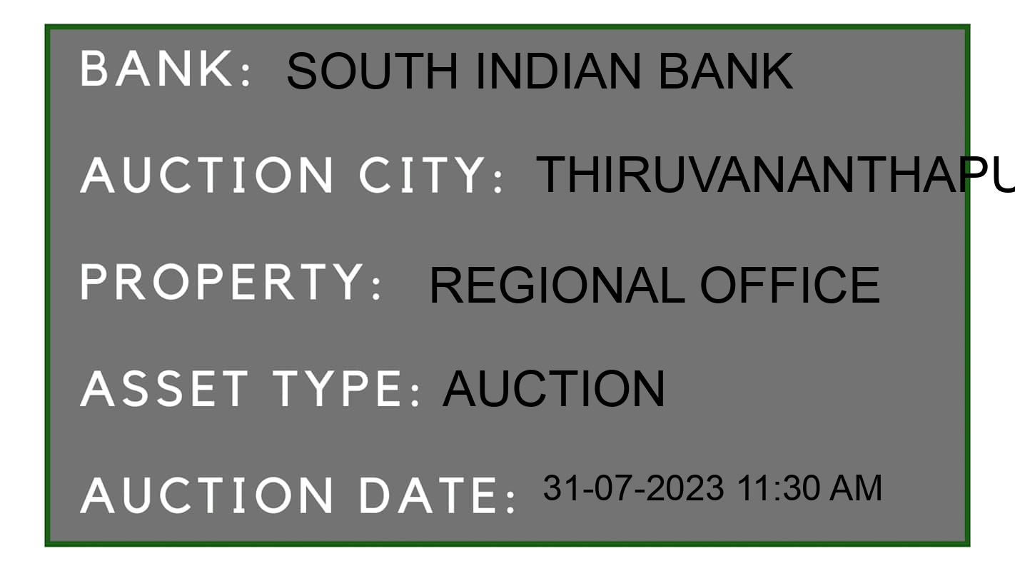 Auction Bank India - ID No: 156482 - South Indian Bank Auction of South Indian Bank Auctions for Land in Tiruvananthapuram, Thiruvananthapuram