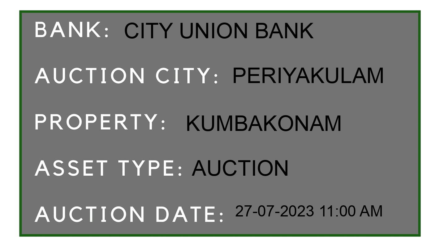 Auction Bank India - ID No: 156581 - City Union Bank Auction of City Union Bank Auctions for Residential House in periyakulam, periyakulam