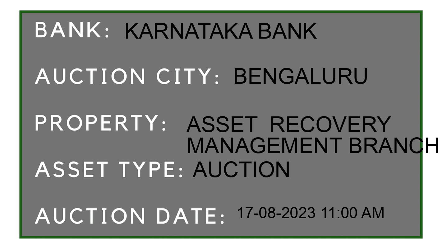 Auction Bank India - ID No: 156882 - Karnataka Bank Auction of Karnataka Bank Auctions for Commercial Property in Davengere, Bengaluru