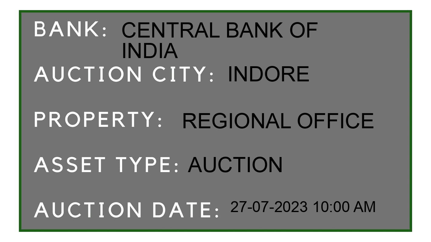 Auction Bank India - ID No: 156957 - Central Bank of India Auction of Central Bank of India Auctions for Residential Flat in Indore, Indore