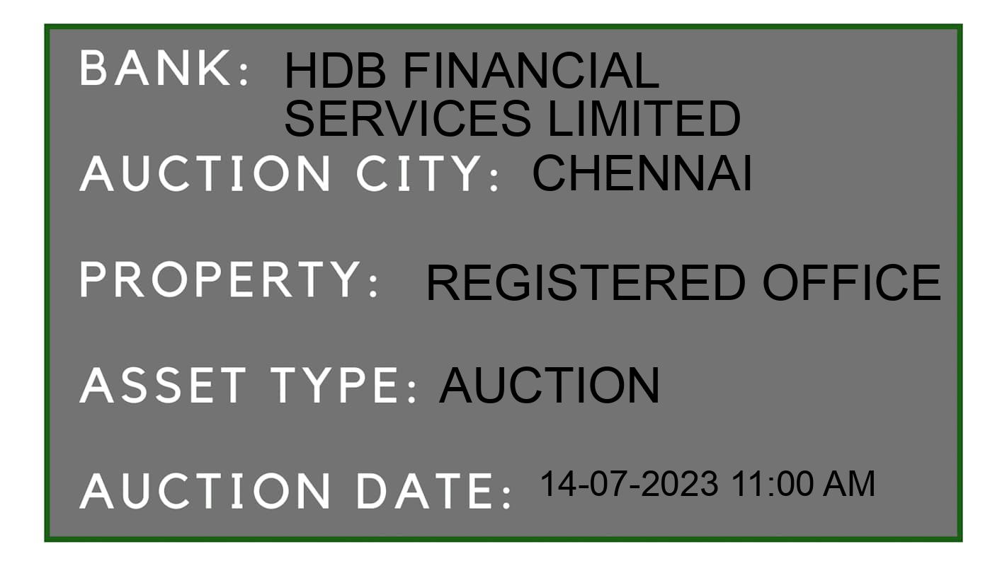 Auction Bank India - ID No: 156979 - HDB Financial Services Limited Auction of HDB Financial Services Limited Auctions for Residential Land And Building in Purasawalkam, Chennai