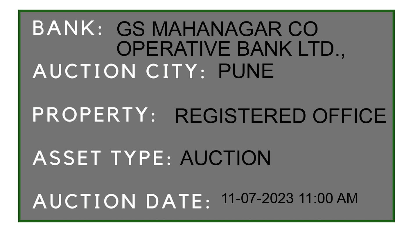 Auction Bank India - ID No: 157034 - GS Mahanagar Co Operative Bank Ltd., Auction of GS Mahanagar Co Operative Bank Ltd., Auctions for Residential Flat in Shirur, Pune
