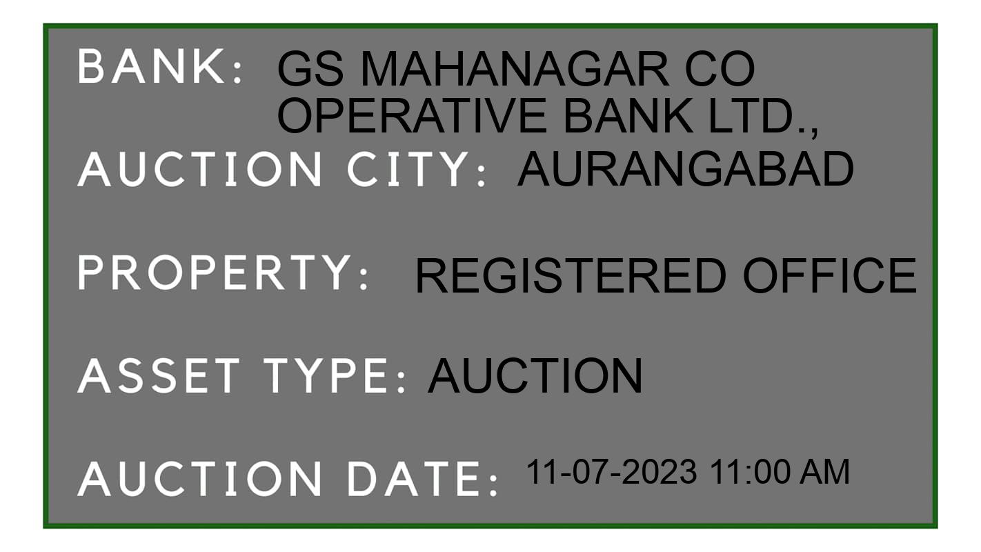 Auction Bank India - ID No: 157037 - GS Mahanagar Co Operative Bank Ltd., Auction of GS Mahanagar Co Operative Bank Ltd., Auctions for Residential Flat in Aurangabad CIDCO, Aurangabad