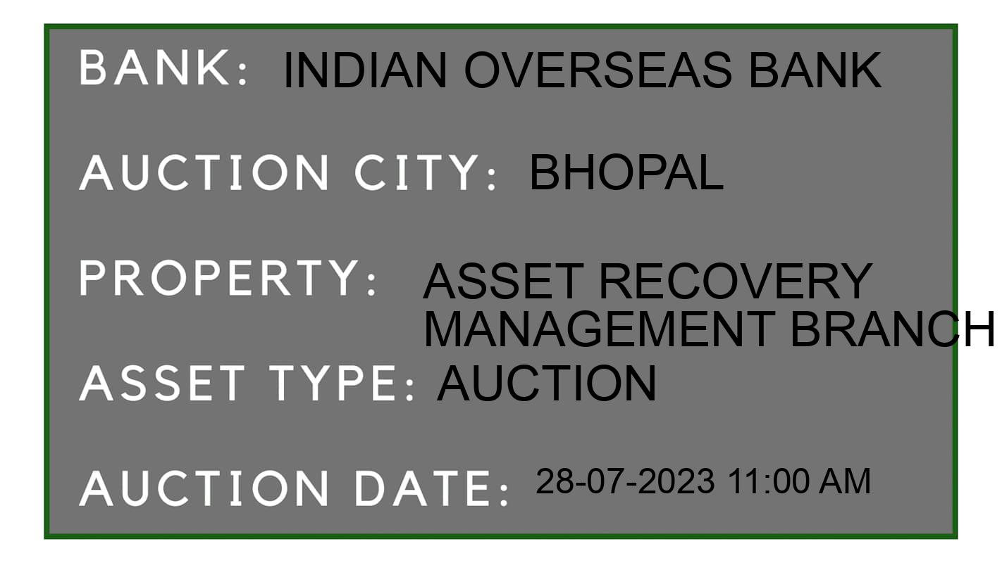 Auction Bank India - ID No: 157059 - Indian Overseas Bank Auction of Indian Overseas Bank Auctions for Commercial Shop in Bhopal, Bhopal