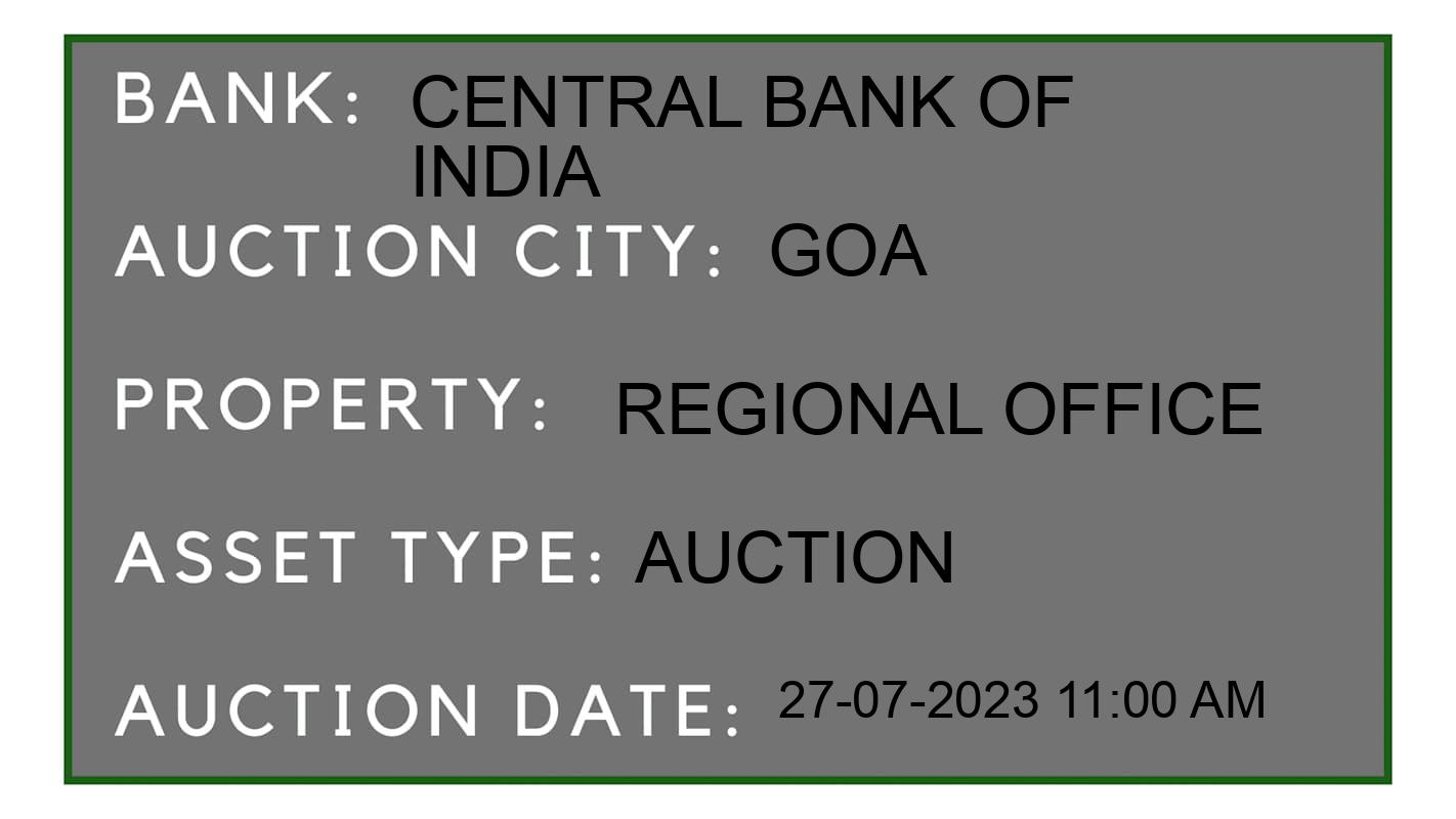 Auction Bank India - ID No: 157641 - Central Bank of India Auction of Central Bank of India Auctions for Plot in Salcete, Goa
