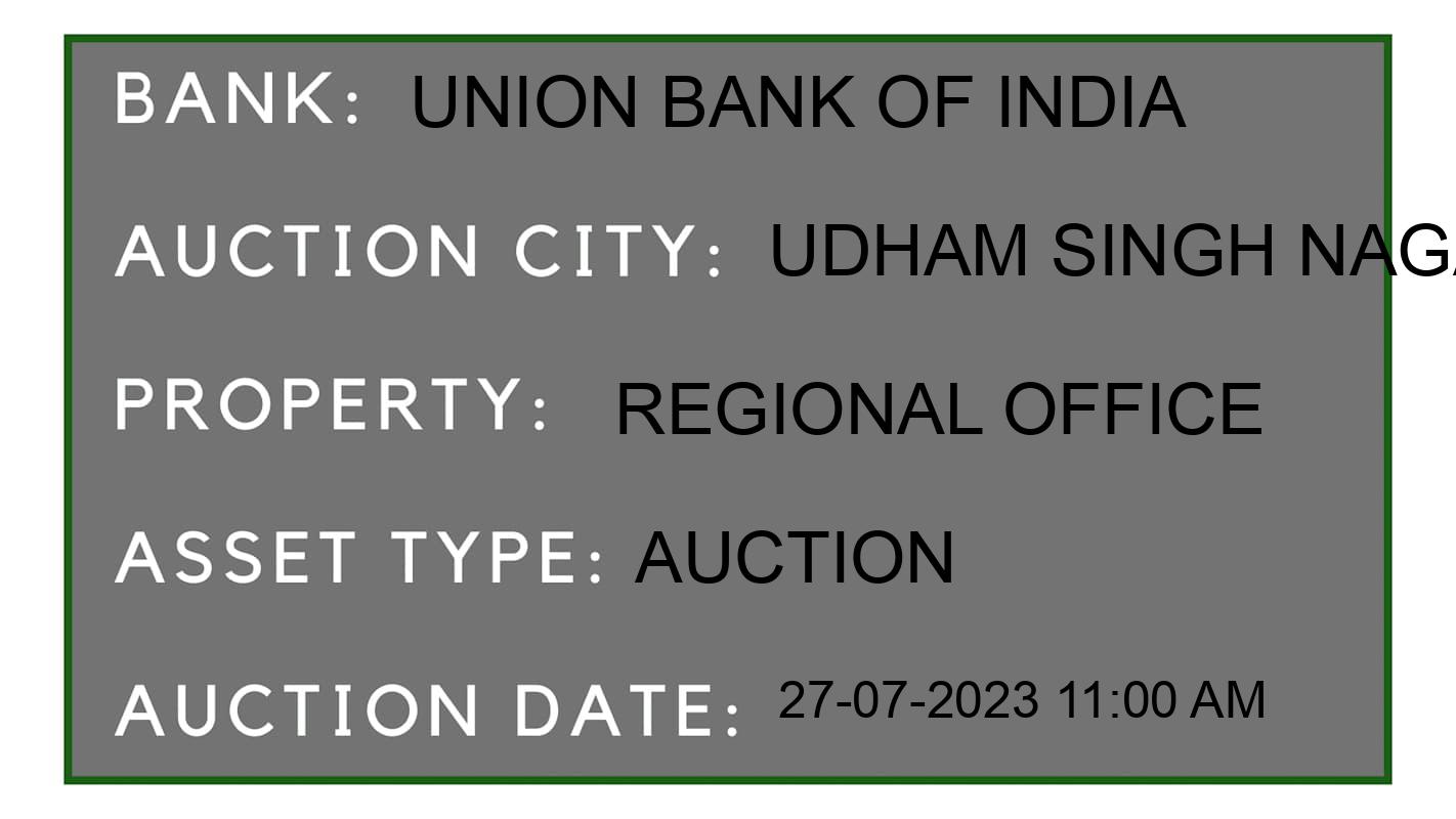 Auction Bank India - ID No: 158057 - Union Bank of India Auction of Union Bank of India Auctions for Land And Building in Udham Singh Nagar, Udham Singh Nagar