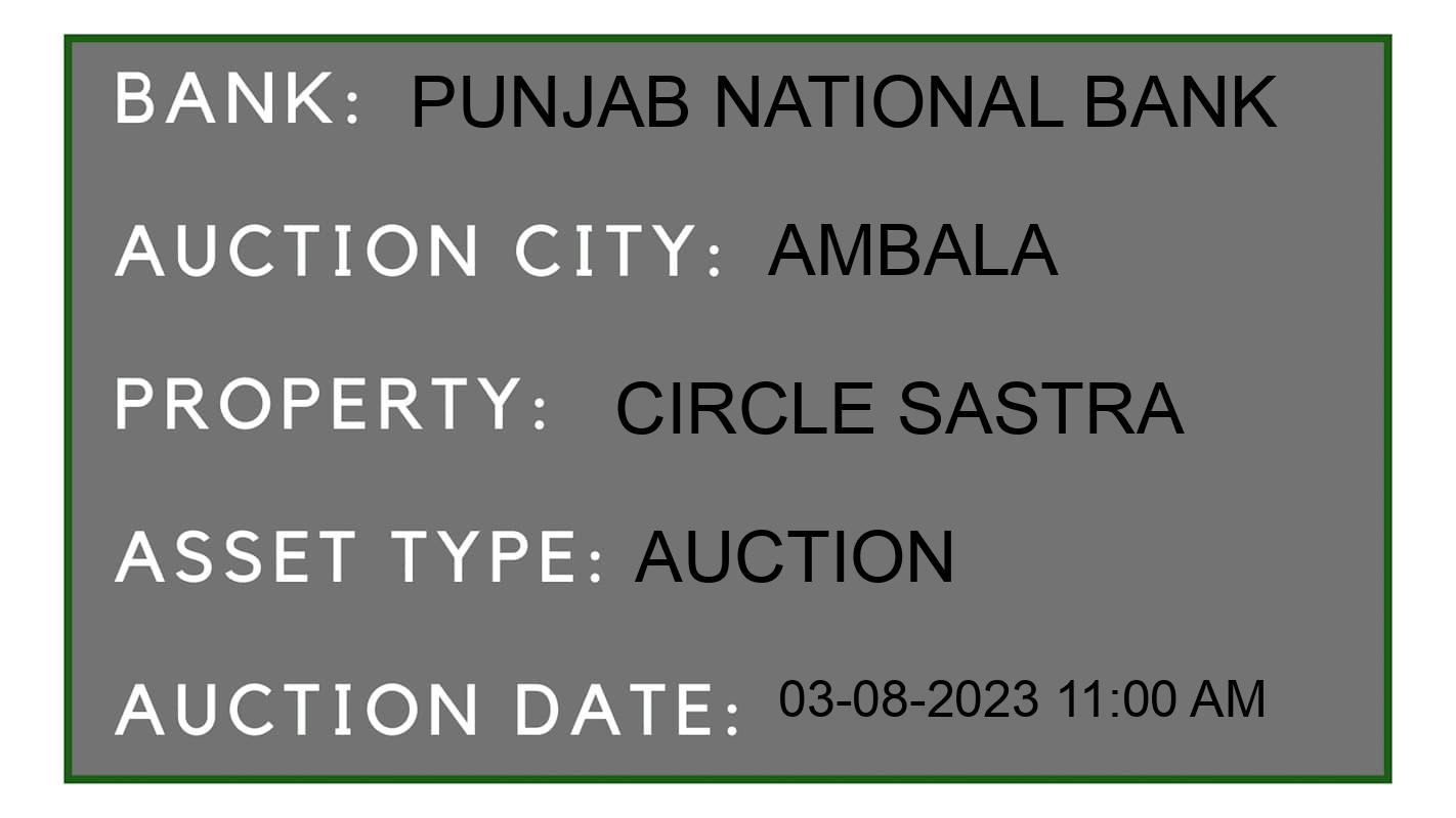 Auction Bank India - ID No: 158093 - Punjab National Bank Auction of Punjab National Bank Auctions for Residential House in Ambala Cantonment, Ambala