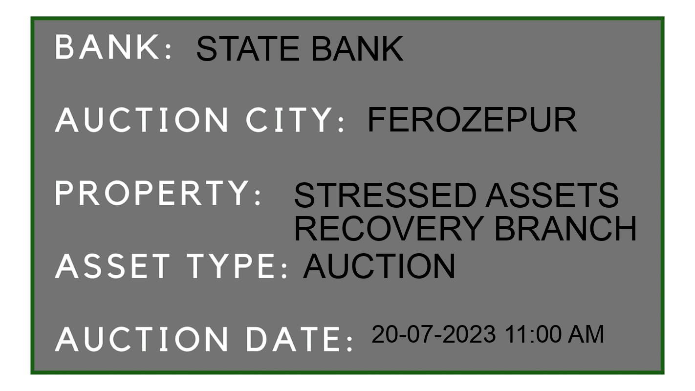 Auction Bank India - ID No: 158104 - State Bank Auction of State Bank Auctions for Plot in Ferozepur, Ferozepur