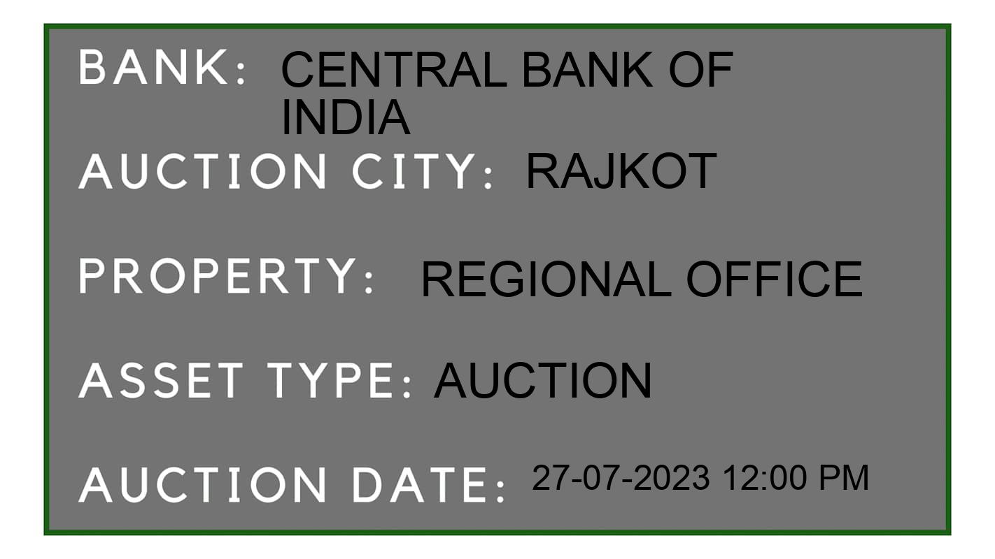 Auction Bank India - ID No: 158142 - Central Bank of India Auction of Central Bank of India Auctions for Shed in Rajkot, Rajkot