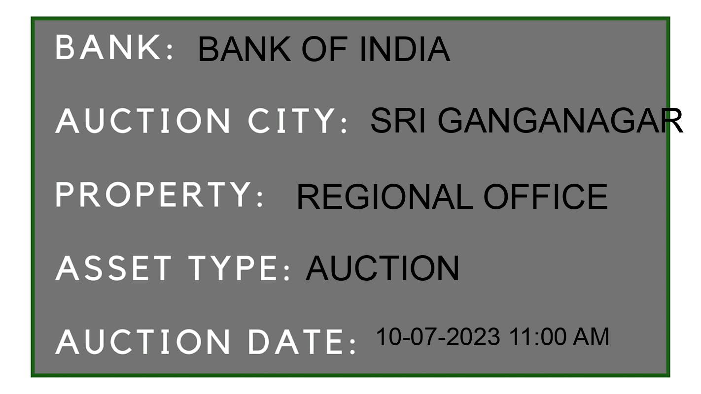 Auction Bank India - ID No: 158175 - Bank of India Auction of Bank of India Auctions for House in Hanumangarh, Sri Ganganagar