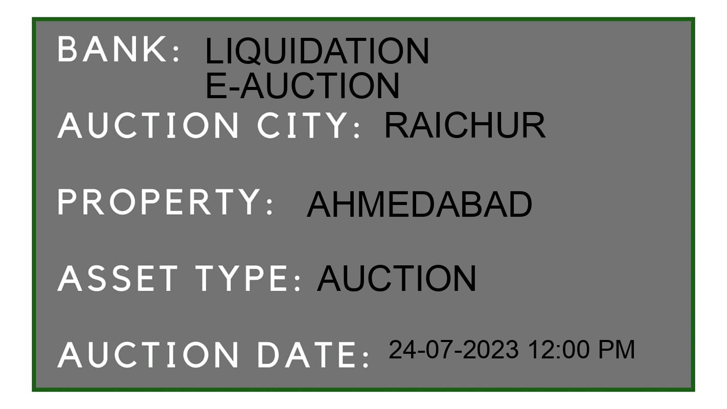 Auction Bank India - ID No: 158210 - Liquidation E-Auction Auction of Liquidation E-Auction Auctions for Land And Building in Raichur, Raichur