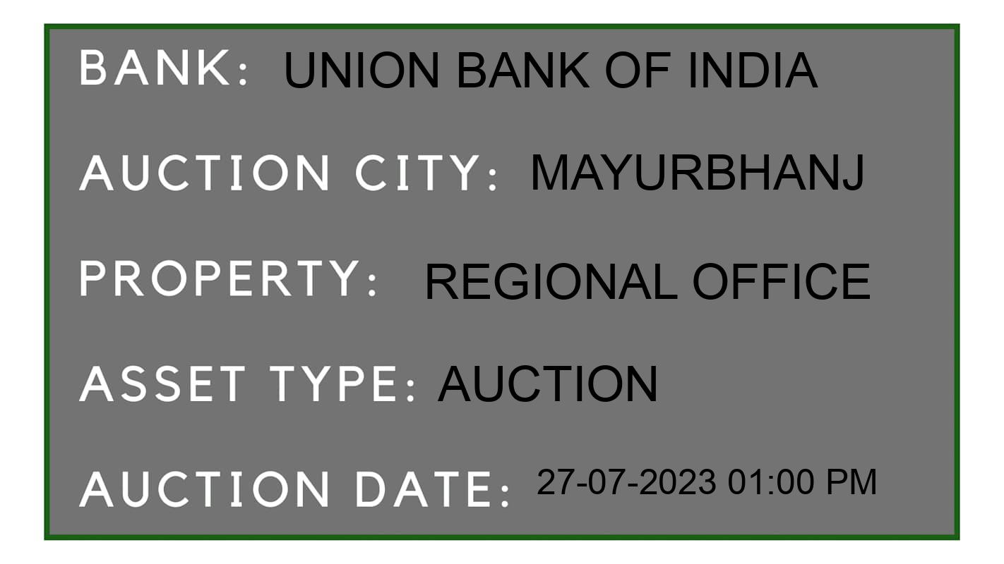 Auction Bank India - ID No: 158217 - Union Bank of India Auction of Union Bank of India Auctions for Land And Building in Baripada, Mayurbhanj
