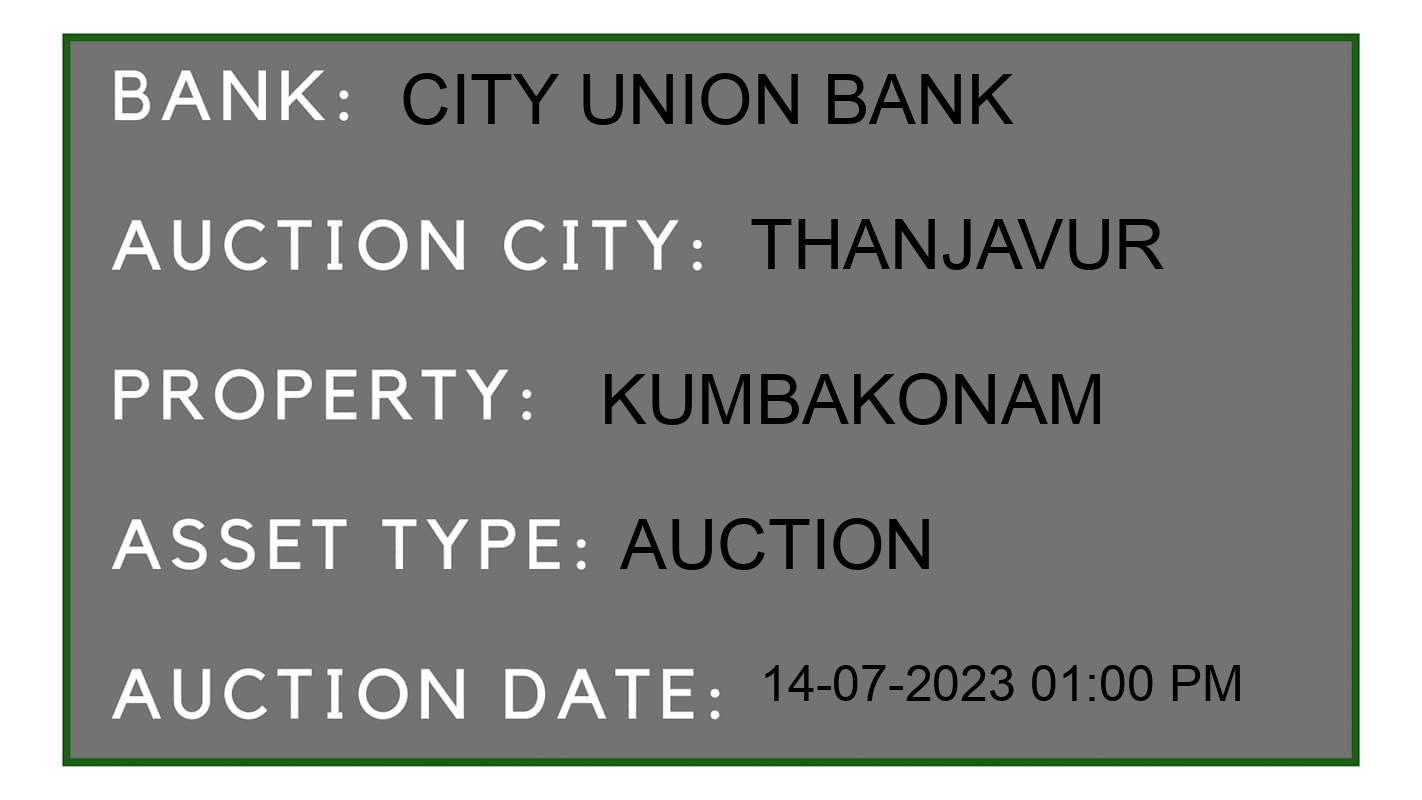 Auction Bank India - ID No: 158218 - City Union Bank Auction of City Union Bank Auctions for Plot in Thanjavur Taluk, Thanjavur