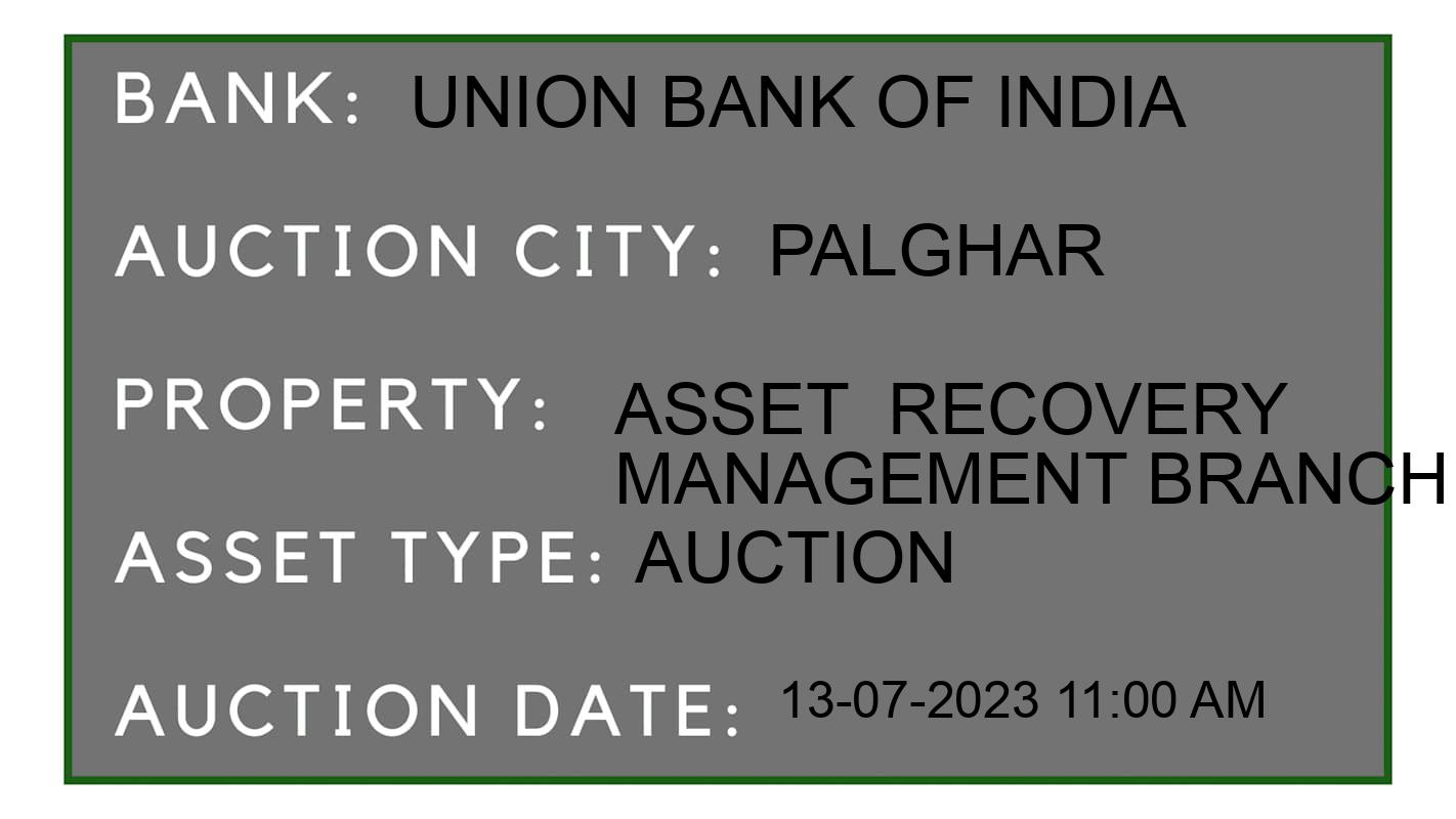 Auction Bank India - ID No: 158651 - Union Bank of India Auction of Union Bank of India Auctions for Factory Land & Building in Palghar, Palghar