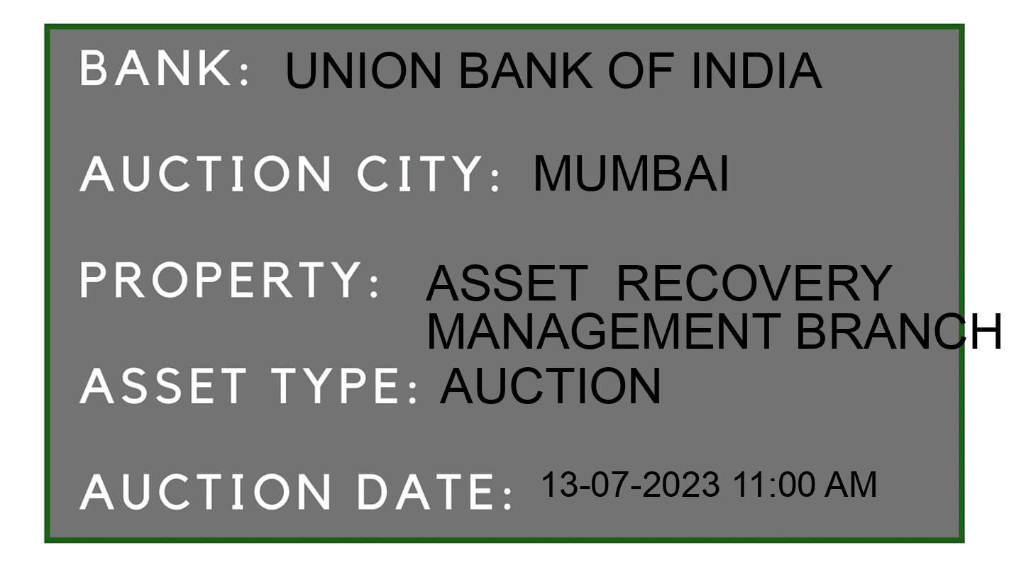 Auction Bank India - ID No: 158658 - Union Bank of India Auction of Union Bank of India Auctions for Residential Flat in Mumbai City, Mumbai