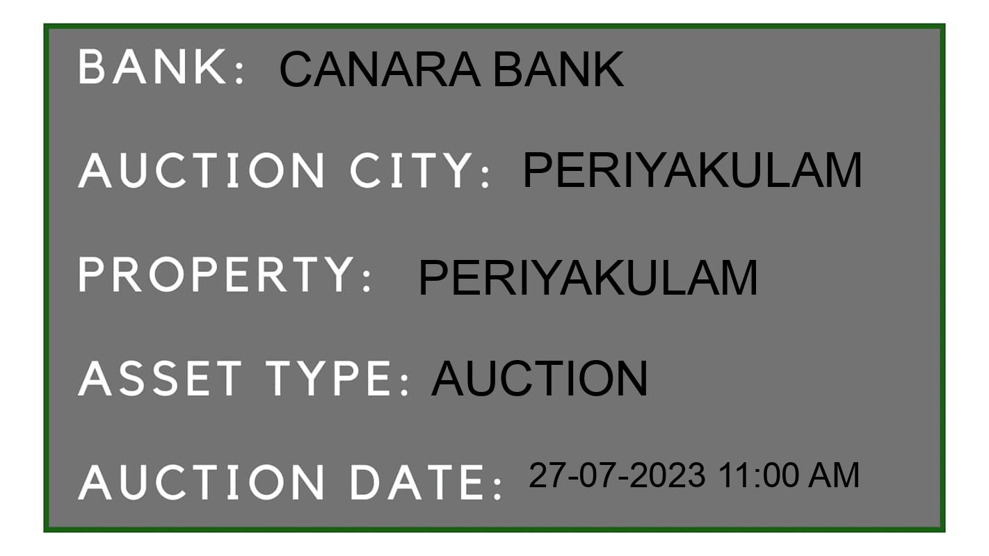 Auction Bank India - ID No: 158745 - Canara Bank Auction of Canara Bank Auctions for Land in periyakulam, periyakulam