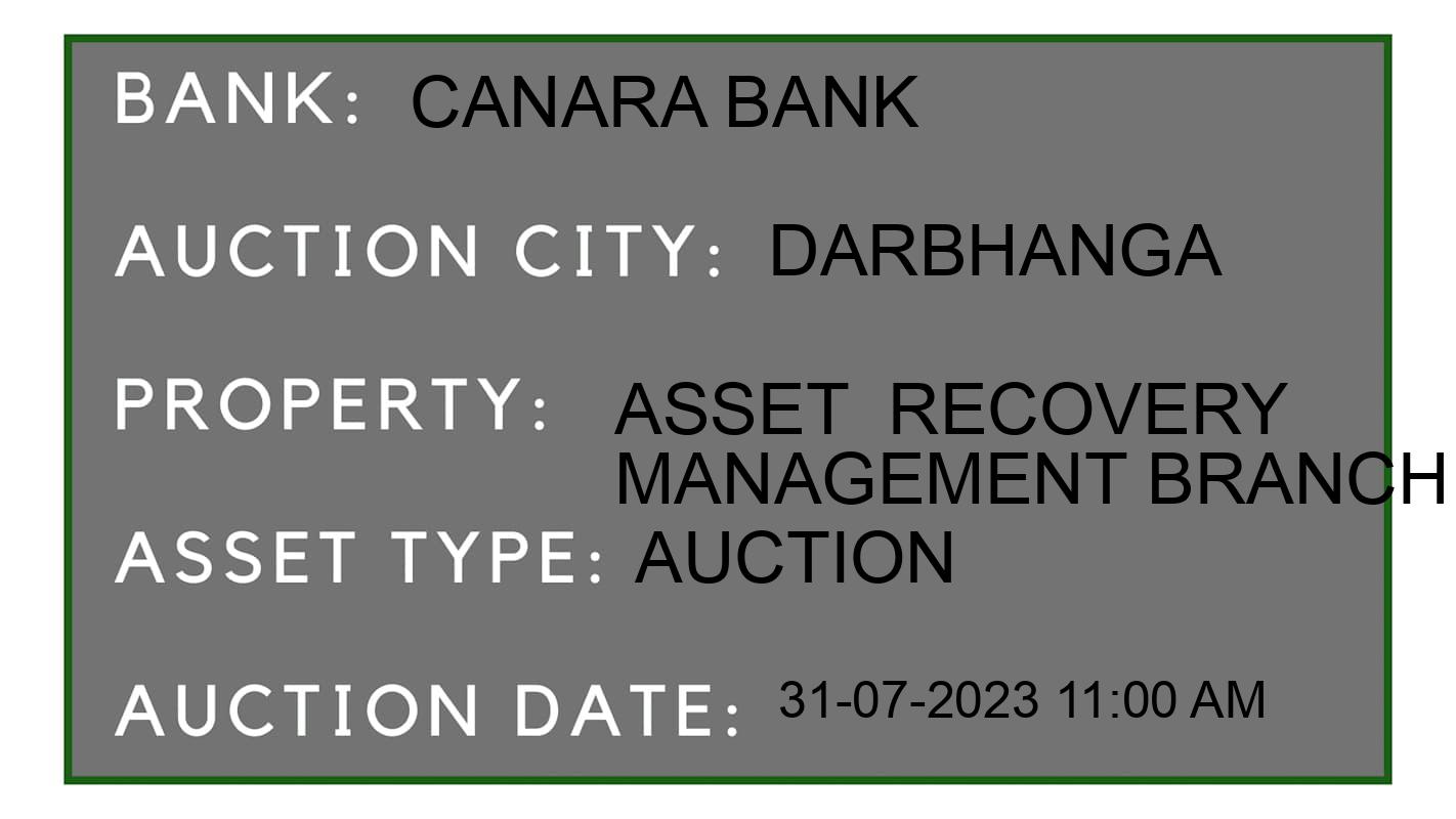 Auction Bank India - ID No: 158751 - Canara Bank Auction of Canara Bank Auctions for Land in Darbhanga, Darbhanga